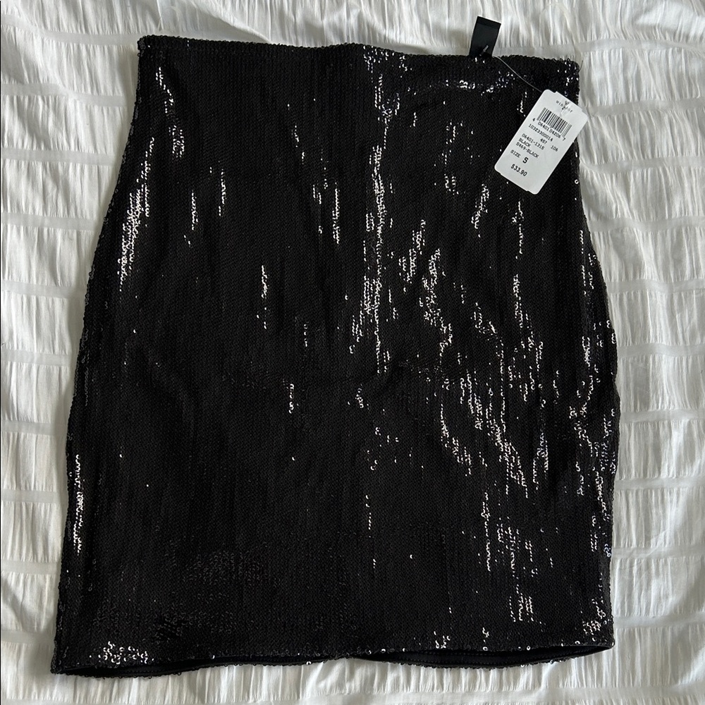 Windsor Black Sequin Mini Skirt